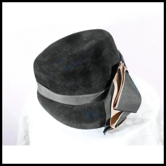 Vintage Cloche Hat + HATBOX Deluxe Velour Fur Felt Fall Winter 30s 1930s - Picture 5 of 16